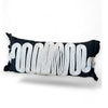 Black Linen Cushion with White Braided Knitted Detail