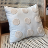 Cream Linen Cushion with Punch Needle Embroidered Polka Dots