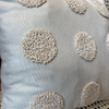 Cream Linen Cushion with Punch Needle Embroidered Polka Dots