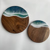 Blue Sea Effect Resin Walnut Plate