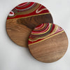 Red Christmas Effect Resin Walnut Plate