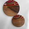 Red Christmas Effect Resin Walnut Plate