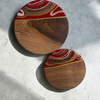 Red Christmas Effect Resin Walnut Plate