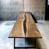 Black Resin River Walnut Epoxy Table