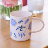 Abstract Faces Ceramic Mug Blue