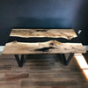 Black Resin River Straight Walnut Epoxy Table