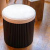 Black Wood Ottoman Pouffe