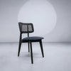 Black Wood Rattan Chair