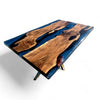 Dark Blue Resin River Epoxy Table