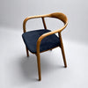 Set of 4 Mid Century Modern Wooden Walnut Colour Dining Chair with Black Upholstery