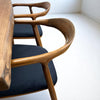 Set of 4 Mid Century Modern Wooden Walnut Colour Dining Chair with Black Upholstery