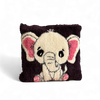 Hand Tufted Elephant Cushion - 37x37 cm