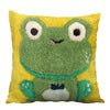 Hand Tufted Frog Cushion - 37x37 cm