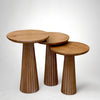 Fluted Mushroom End Table Walnut Colour