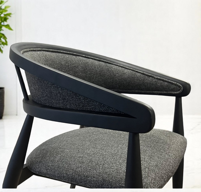 Set of 2 Black Wood Chair