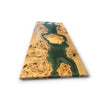 Green Resin River Mappa Burl (Black Poplar) Table