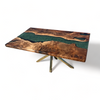 Green Resin River Walnut Epoxy Table