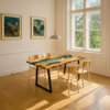 Green Resin River Epoxy Table