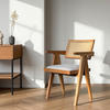 Set of 4 Rattan Dining Chair with Armrest