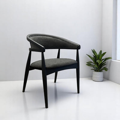 Set of 2 Black Wood Chair