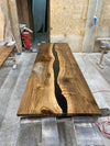 Black Resin River Walnut Epoxy Table