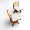 Set of 2 Dark Oak Wood Pierre Rattan Chair
