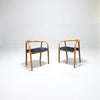 Set of 4 Mid Century Modern Wooden Walnut Colour Dining Chair with Black Upholstery