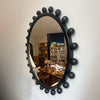 Black Wooden Mirror with Little Balls