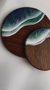 Blue Sea Effect Resin Walnut Plate