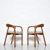 Set of 2 Mid Century Modern Wooden Walnut Colour Dining Chair