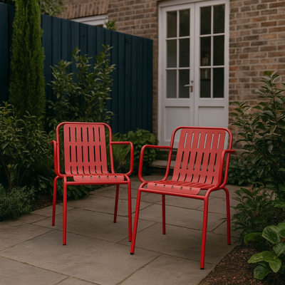 Red Outdoor Metal Chairs