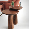 Fluted Mushroom End Table Walnut Colour