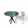 Round Green Marble Table with Spider Metal Base