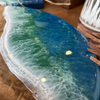 Blue Sea Effect Resin Walnut Plate