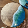 Blue Sea Effect Resin Walnut Plate