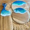 Blue Sea Effect Resin Walnut Plate