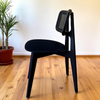 Set of 2 Black Wood Rattan Chair