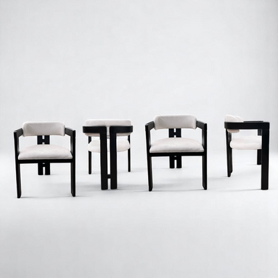 Set of 4 Ebony Wood Dining Chair