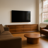 Solid Walnut Four-Drawer TV Stand with Single-Piece Walnut